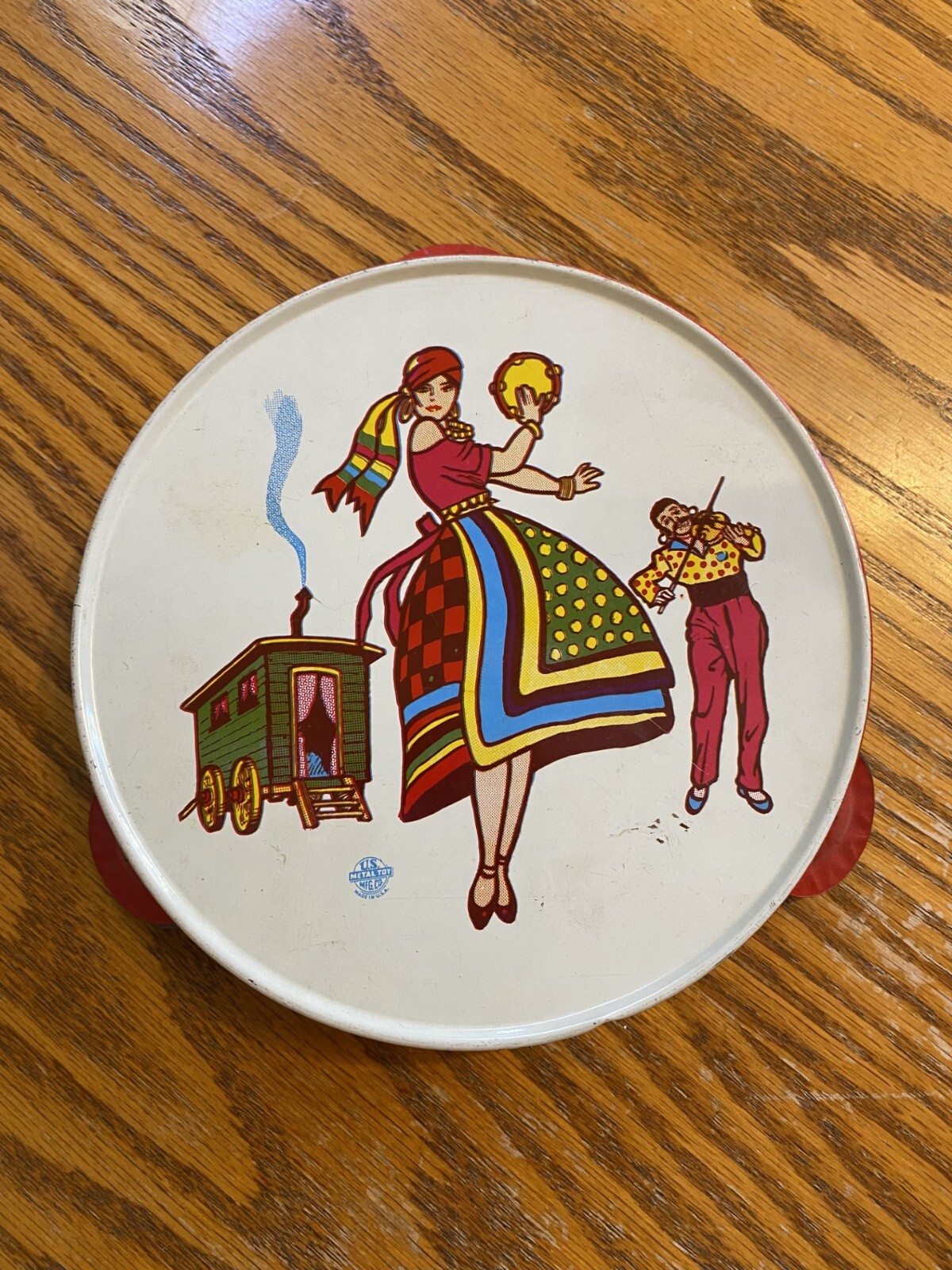 Vintag Tin Tamborine Noise Maker Toy S. S. Kresge Co.