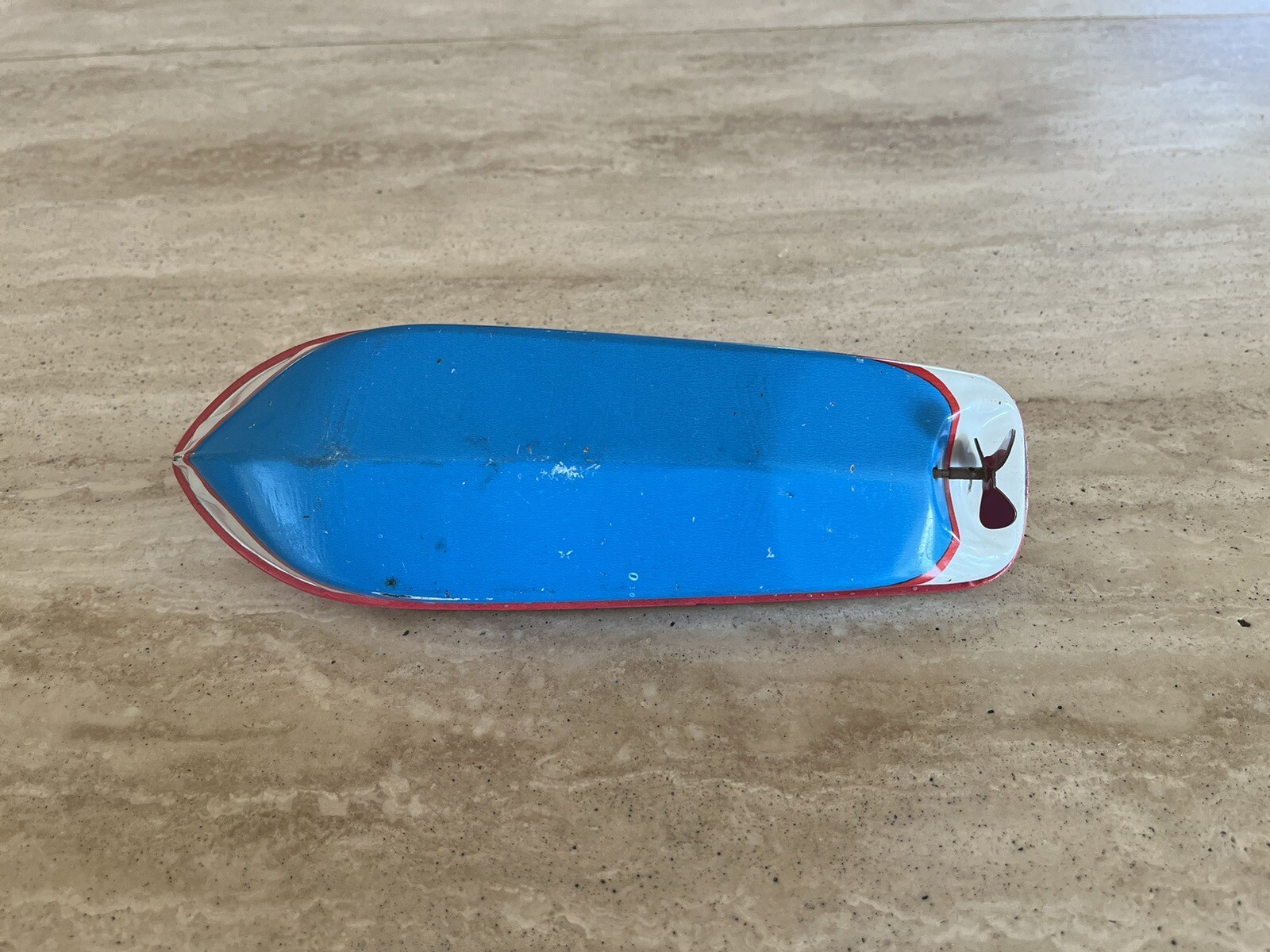 Vintage U.S.A. J Chein & Company Mark 1 Wind-Up Tin Toy Speed Boat