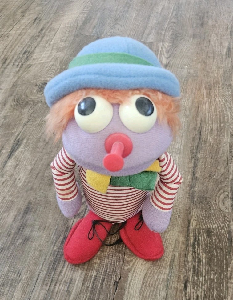 Vintage 1983 Romper Room Up-On-My-Toes Plush Clown Toy R Dakin Puppet 80s Plush