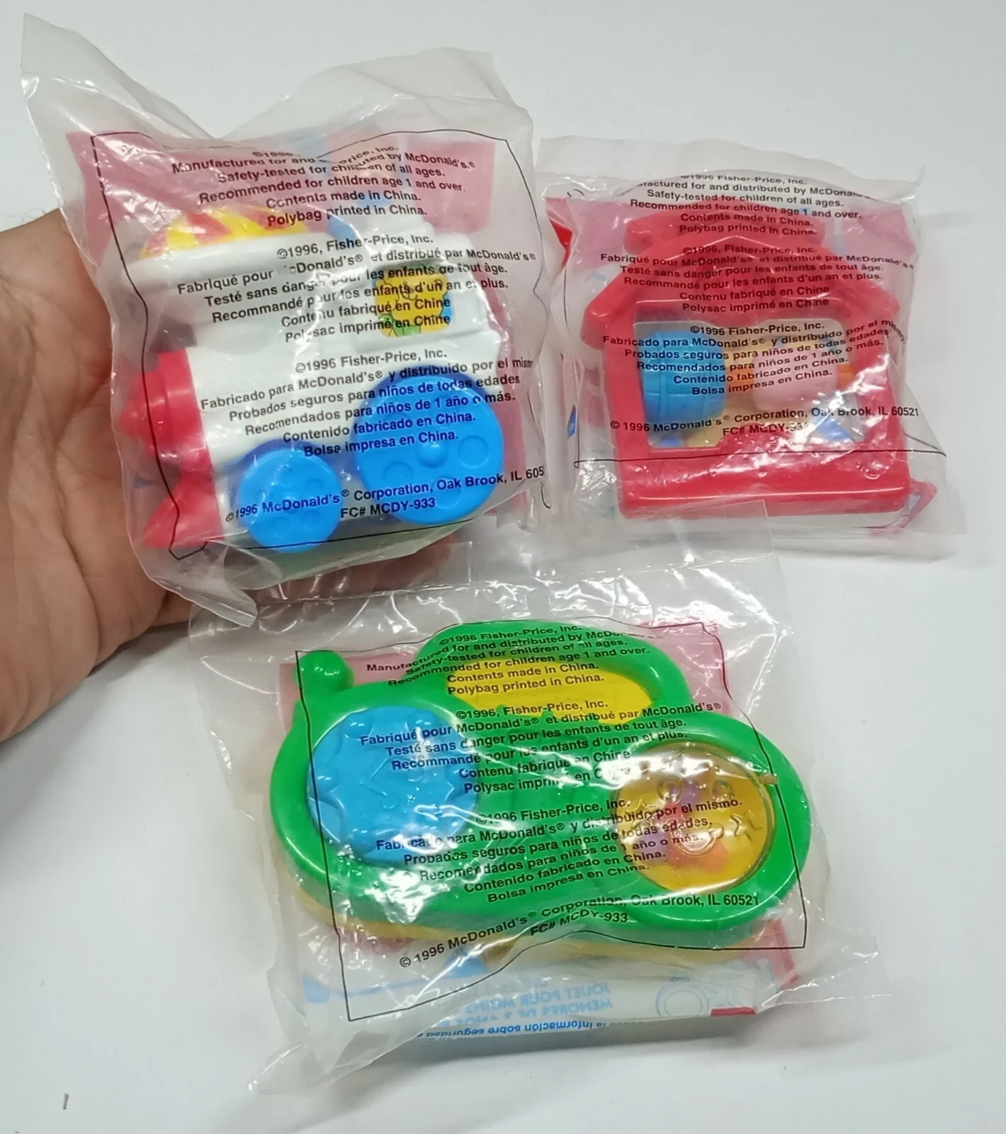 Fisher Price Baby Early Learning McDonald’s Happy Meal Toys X 3 New & Sealed