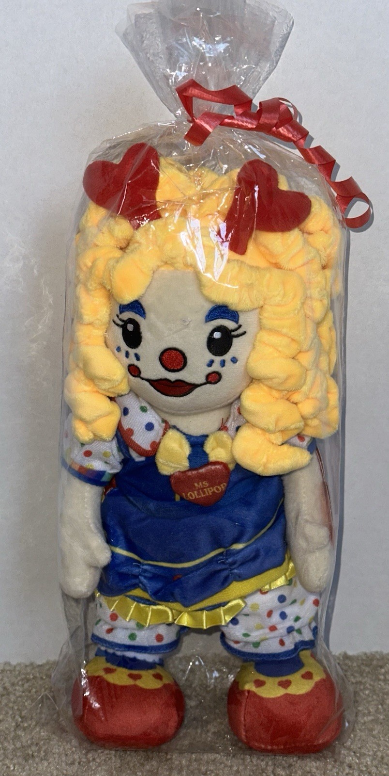 1982 Ms Lollipop Original Plush Doll 14″ Clown Appearance Bright Curly Hair