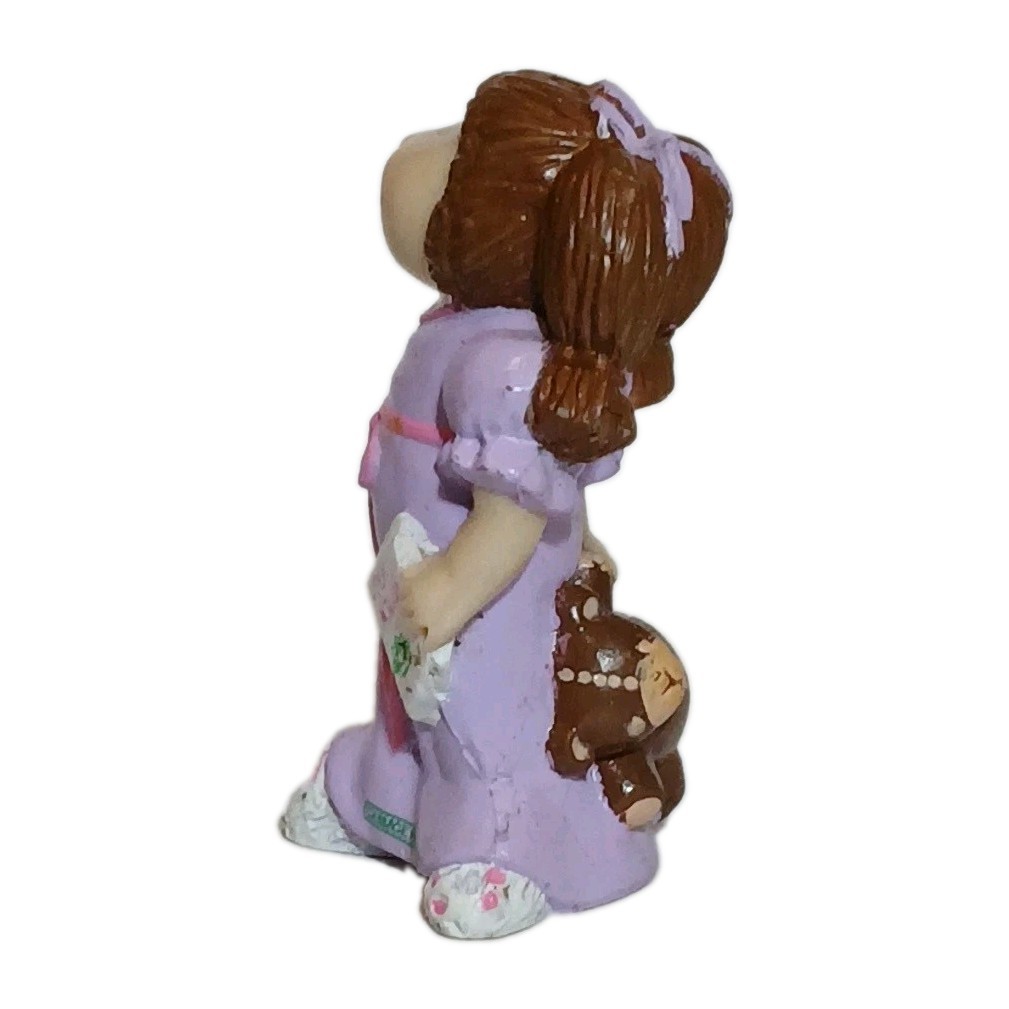 Cabbage Patch Kids – Vintage Girl W/ Teddy – PVC Figure – 1984 – Purple Gown