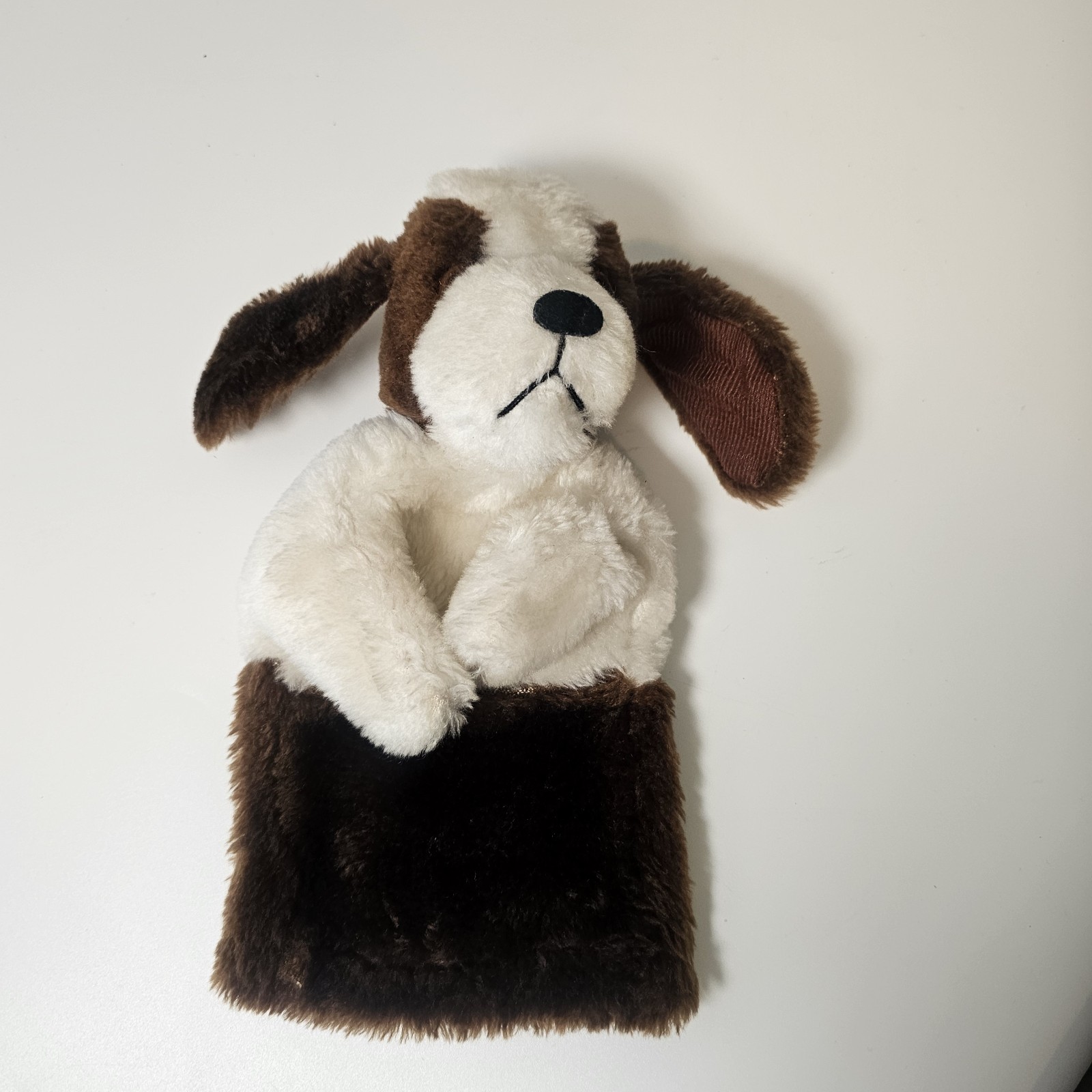 Vintage R Dakin & Co Dog Hand Puppet 1976 Brown & White