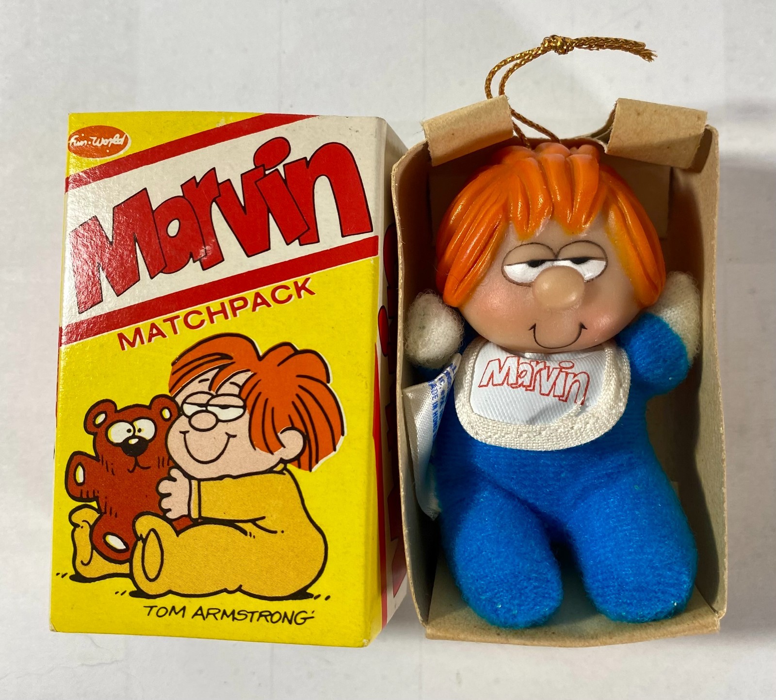 Vintage 1983 Fun World Marvin Matchpack by Tom Armstrong Red Headed Baby In Box