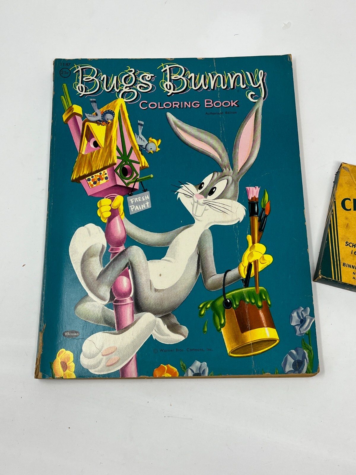 Bugs Bunny Coloring Book Warner Bros. With Vtg 1950s With No. 16 Crayola Crayons