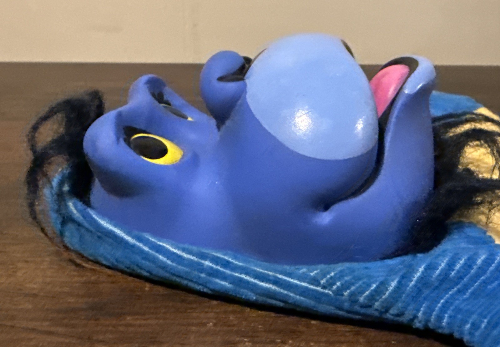 Vintage 1966 Mattel King Kong Blue Corduroy Pull String Hand Puppet Incomplete