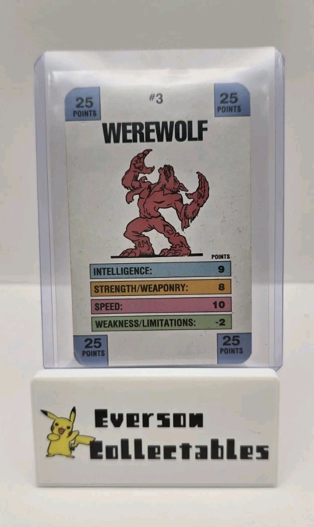 90’s Monster in My Pocket Series 1 Battle Card #3 Werewolf