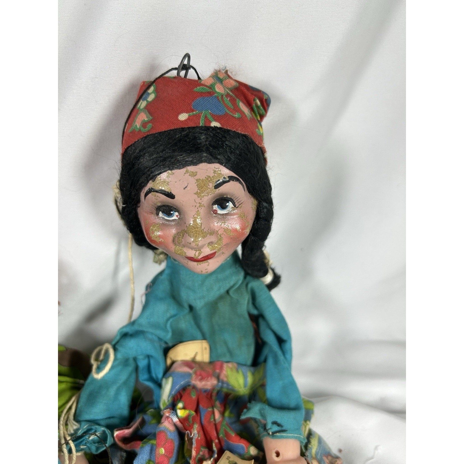 Lot Of 2 Project Pieces Mexico Girl Women Marionette Puppets Need TLC Disney