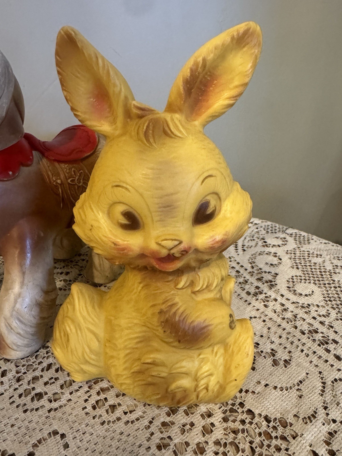 Vintage 1961 Edward Mobley Arrow Rubber Co. Horse Pony 10″ Sleep Eyes. VTG Bunny