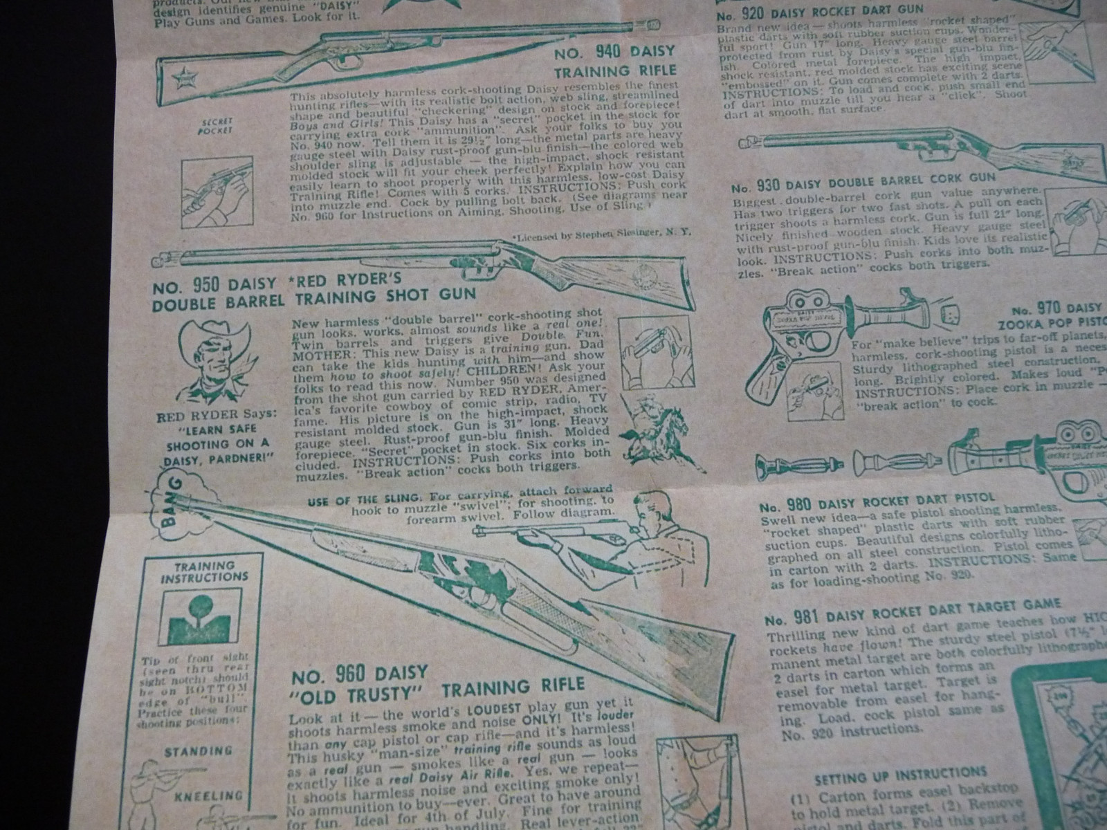 Daisy 1950 Red Ryder Play Guns and Games Catalog Reproduction – Plymouth Mich.