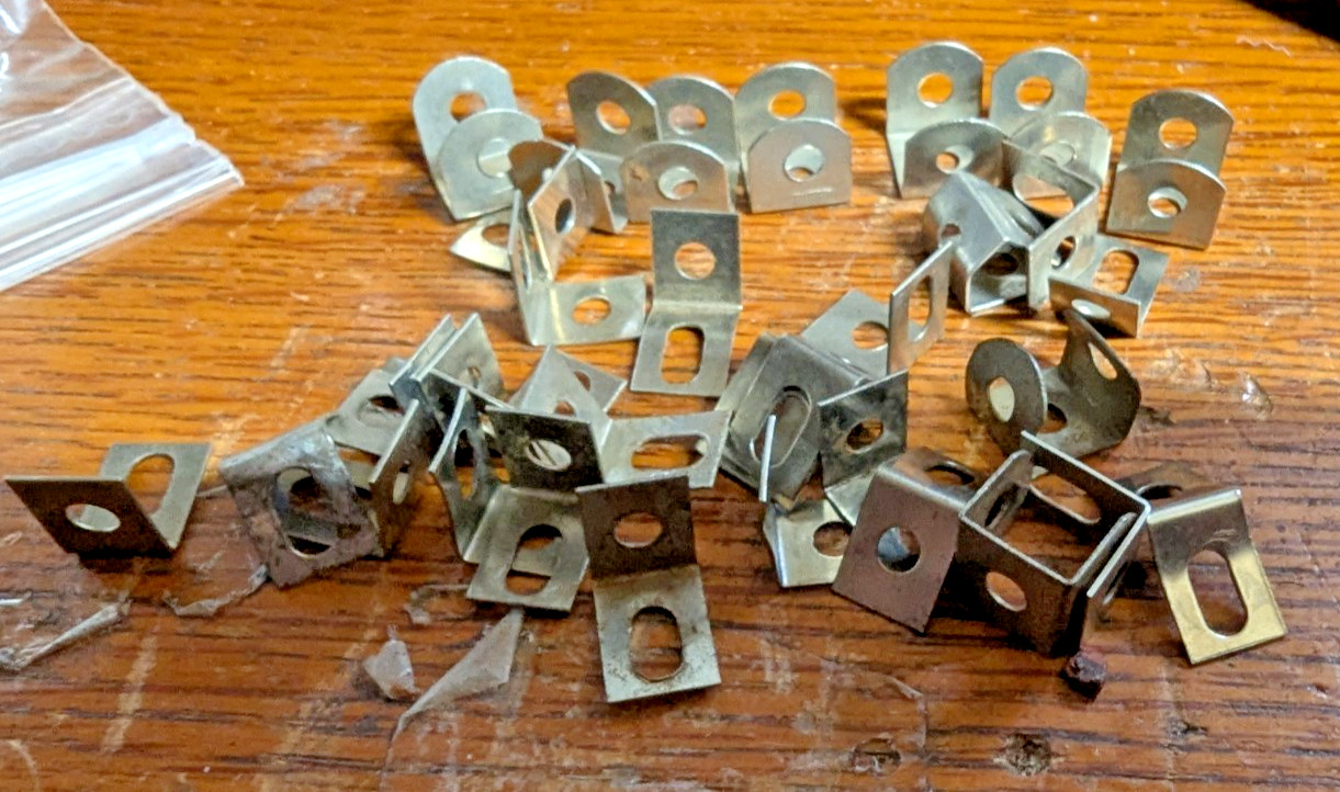 AST. NICKEL PLATE CH AND DBL ANGLES A. C. Gilbert Erector SET