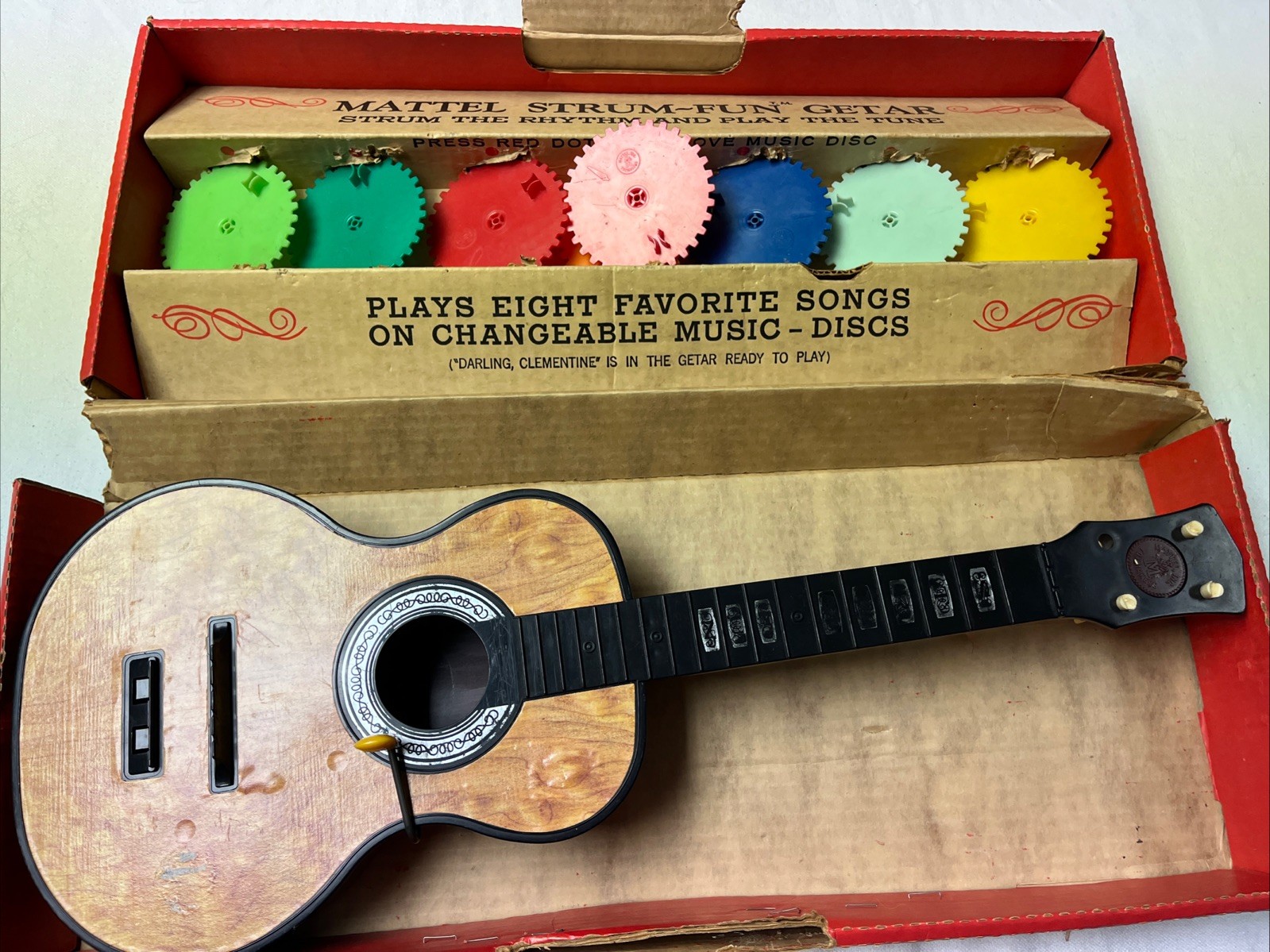 Mattel Strum-Fun “Getar” with Changeable Song Discs & Original Box 1959 Vintage