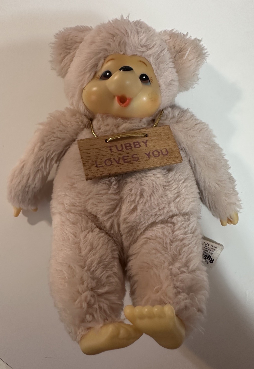 Russ Berrie Luv Pets Tubby Monchhichi Style 70s 80s Vintage Soft Plush Toy Tag