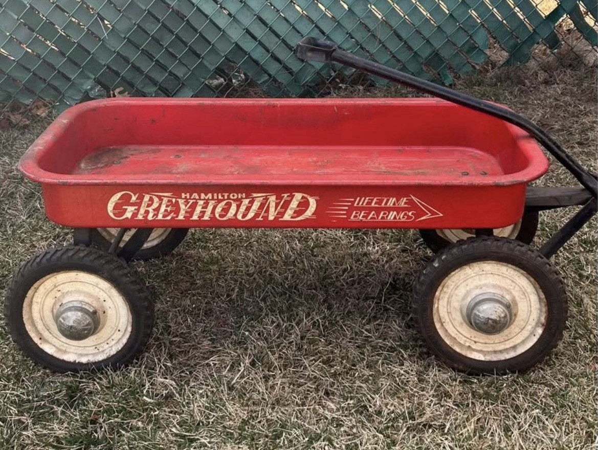 Vintage Hamilton Greyhound Red Wagon, Original
