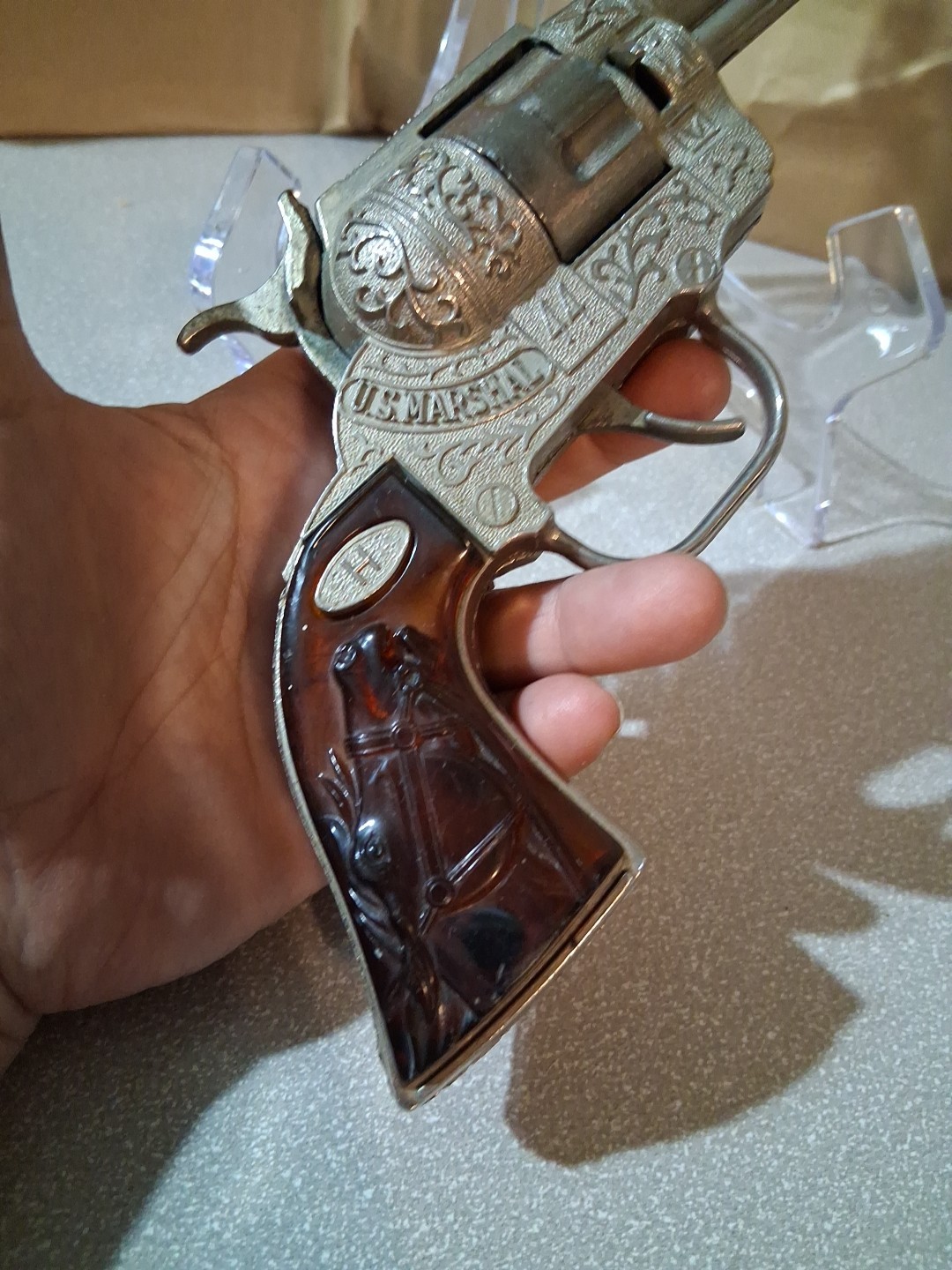 Vintage Halco 44 U.S. Marshals Cap Gun With The Bullet Cylinder RARE