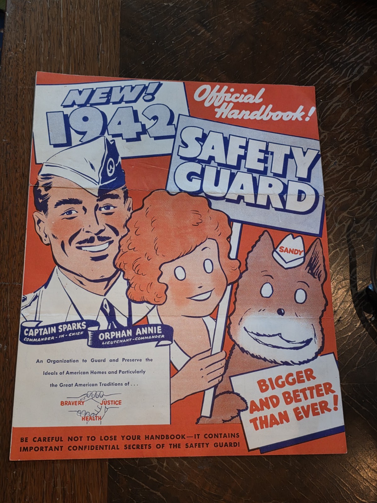 Captain Sparks Orphan Annie Safety Guard 1942 Official handbook & Membership