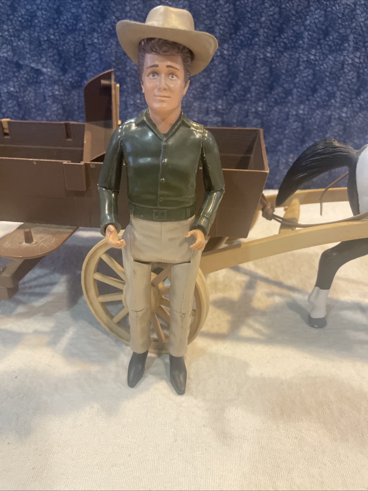 Vintage American Character Bonanza 1966 Buckboard Wagon w/Horse and Little Joe,