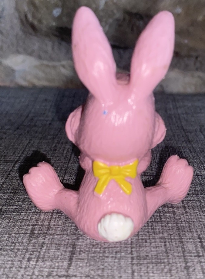 Vintage W. Berrie 2.5” Pink Bunny Rabbit Carrot PVC Toy Figure Portugal