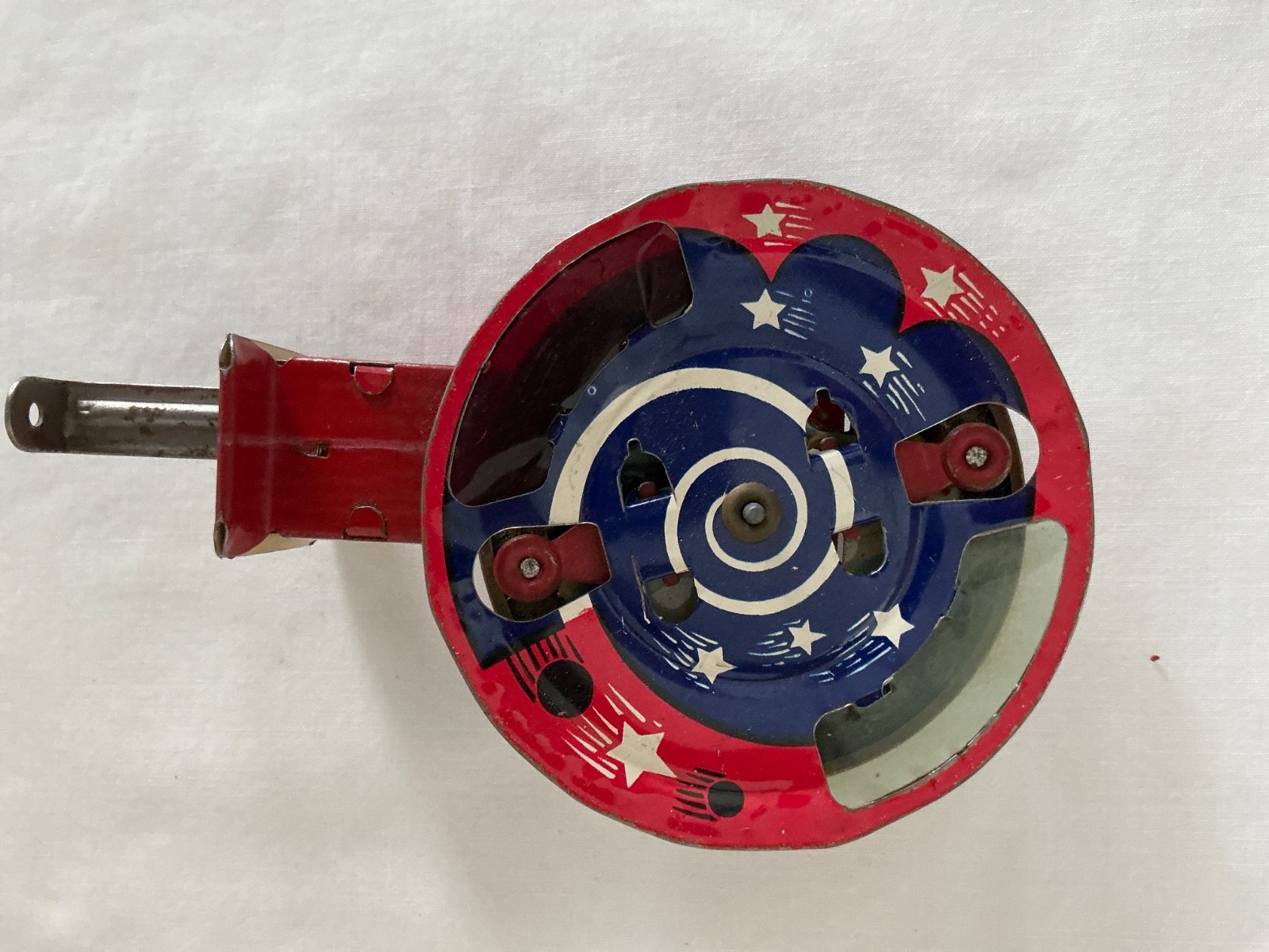 Vintage Harmless Mechanical Sparkler Tin Litho Toy-Works well, beautiful sparks.