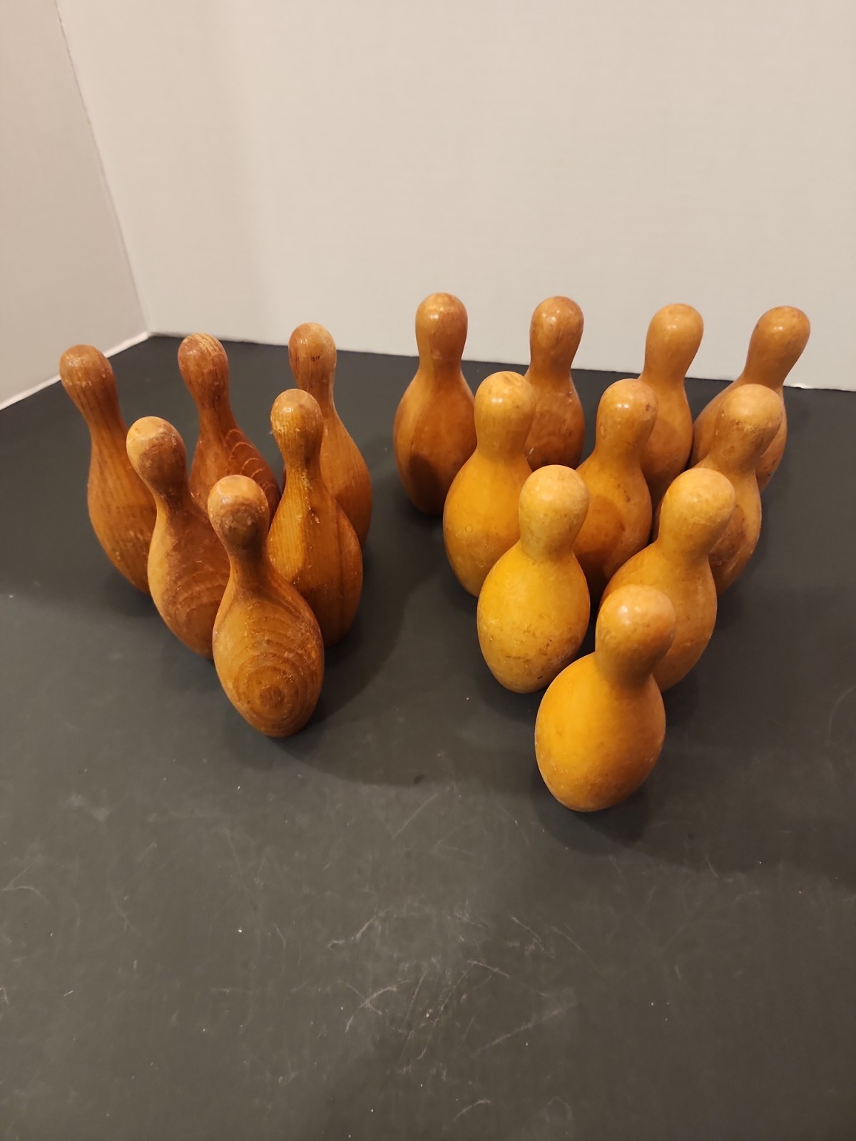 2 Sets Of Vintage Bowling Pins Early 1900’s One Set Of 6 & One Set Of 10