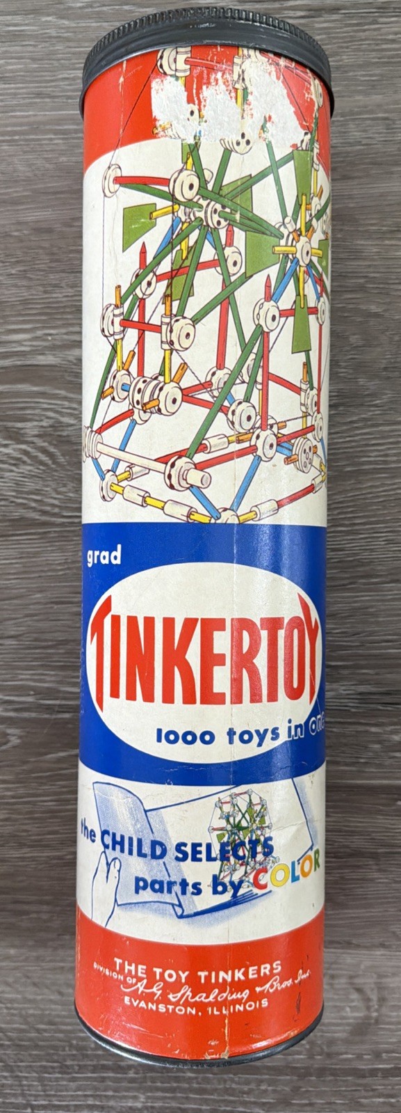 Vintage The Original TinkerToy Set ~ Tinker Toy Full To The Top.