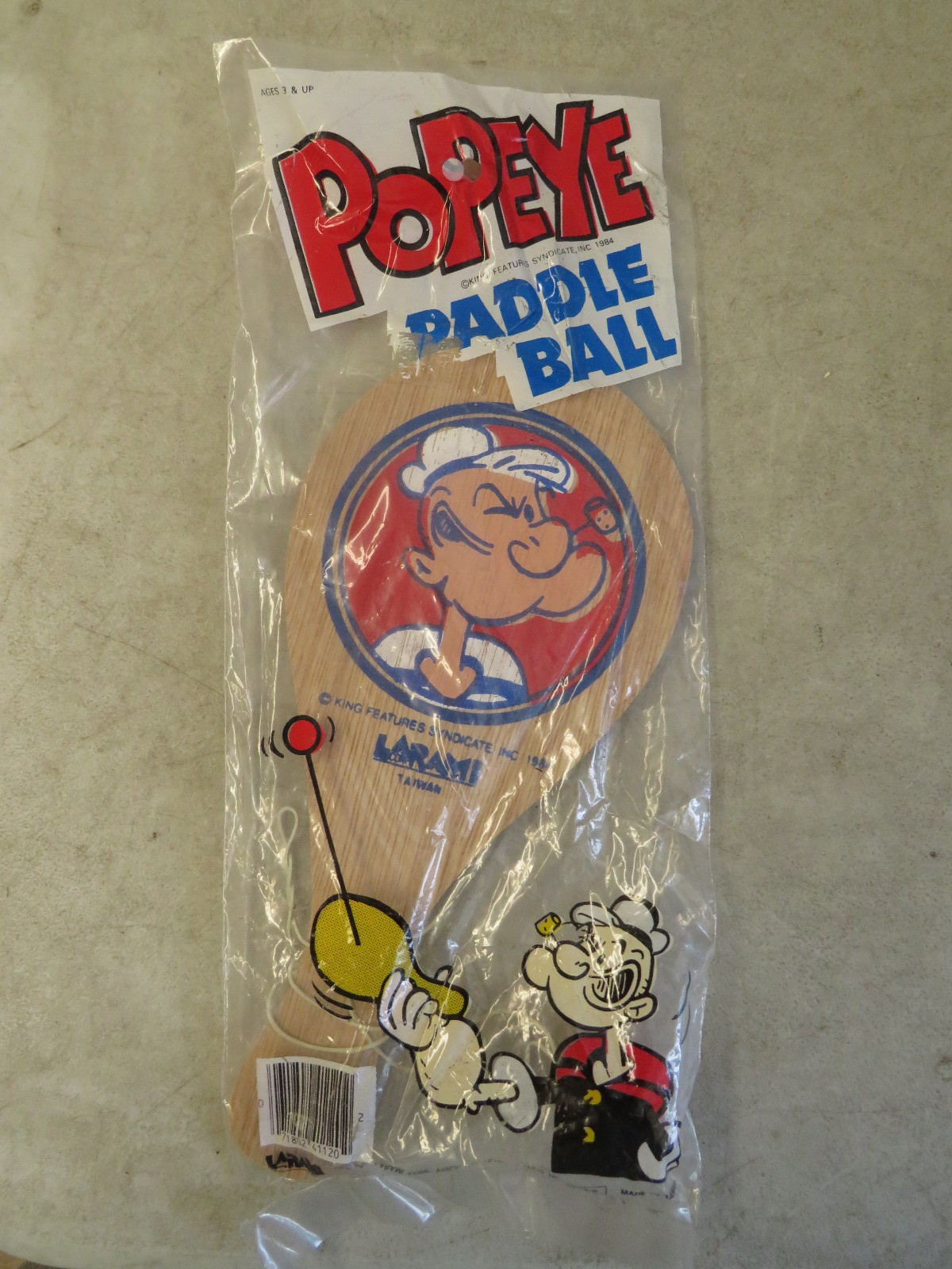 1984 Popeye Paddle Ball Larami Vintage Sealed MIP