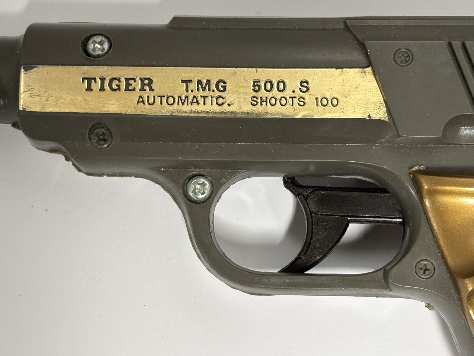 Vintage 1960’s Japan Tiger T.M.G. Lugar 500.S Automatic Plastic Toy Pellet Gun