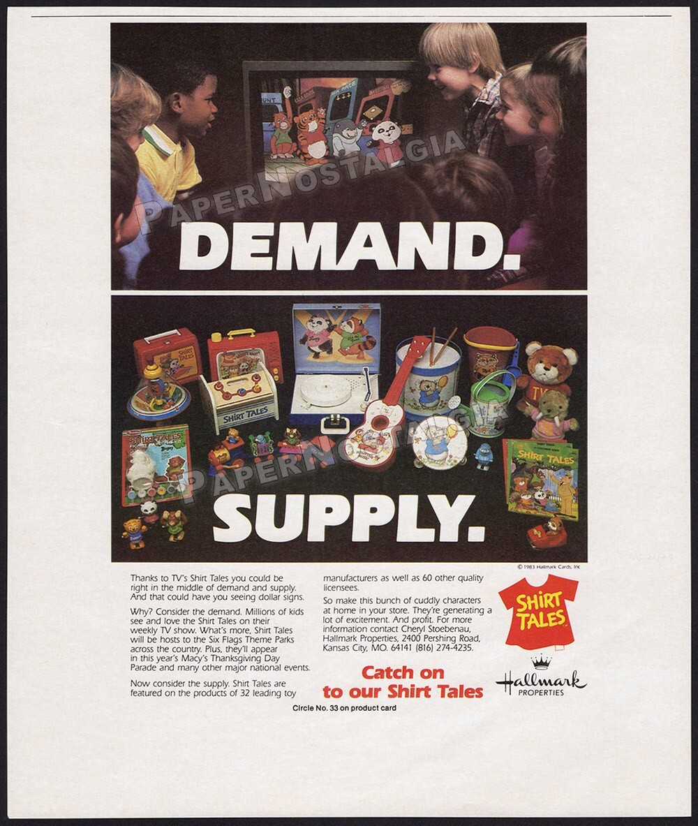SHIRT TALES – Original 1983 Trade AD / ADVERT / toy promo _ Hallmark