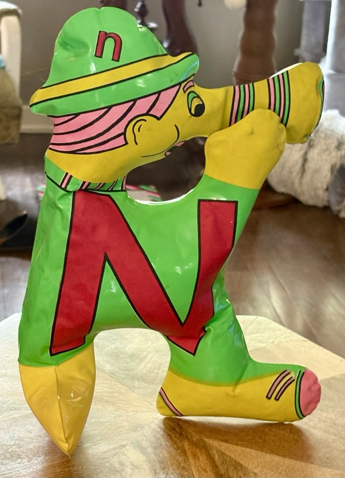 Vintage 1971 The Letter People N Mr. Noisy Nose Inflatable Arista Corp Alphabet