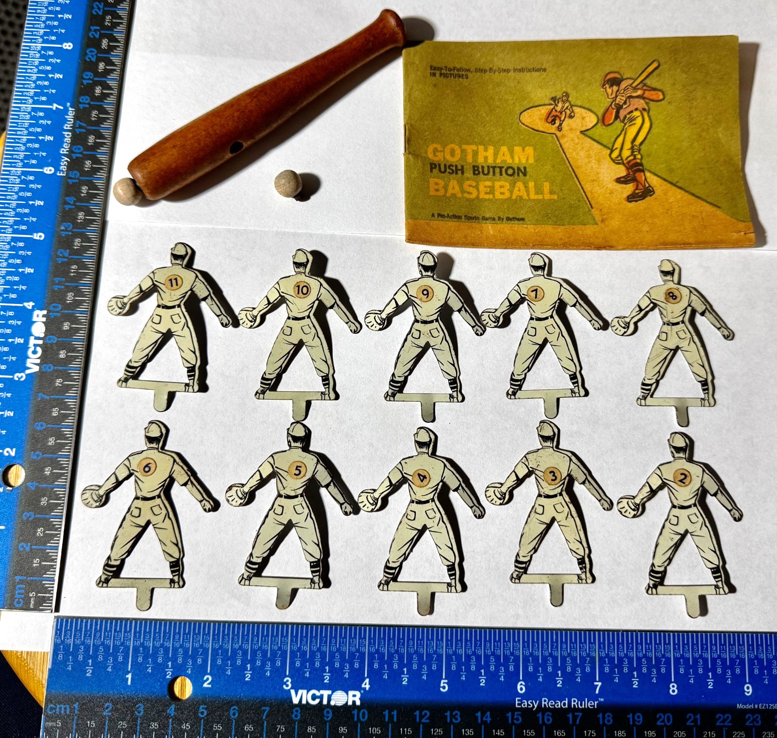 Gotham Press Steel 1961 Baseball Game PCS & Instructions Vintage