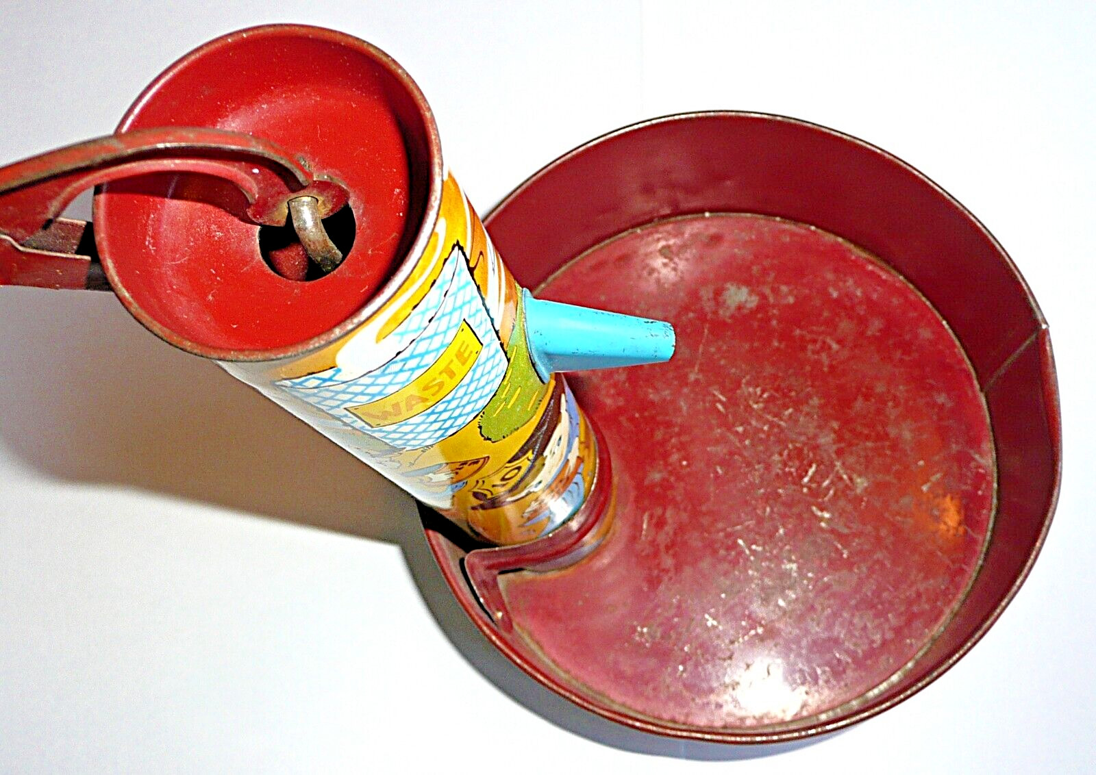 Vintage Ohio Art Fireman Tin Litho Water Pump Sand Toy