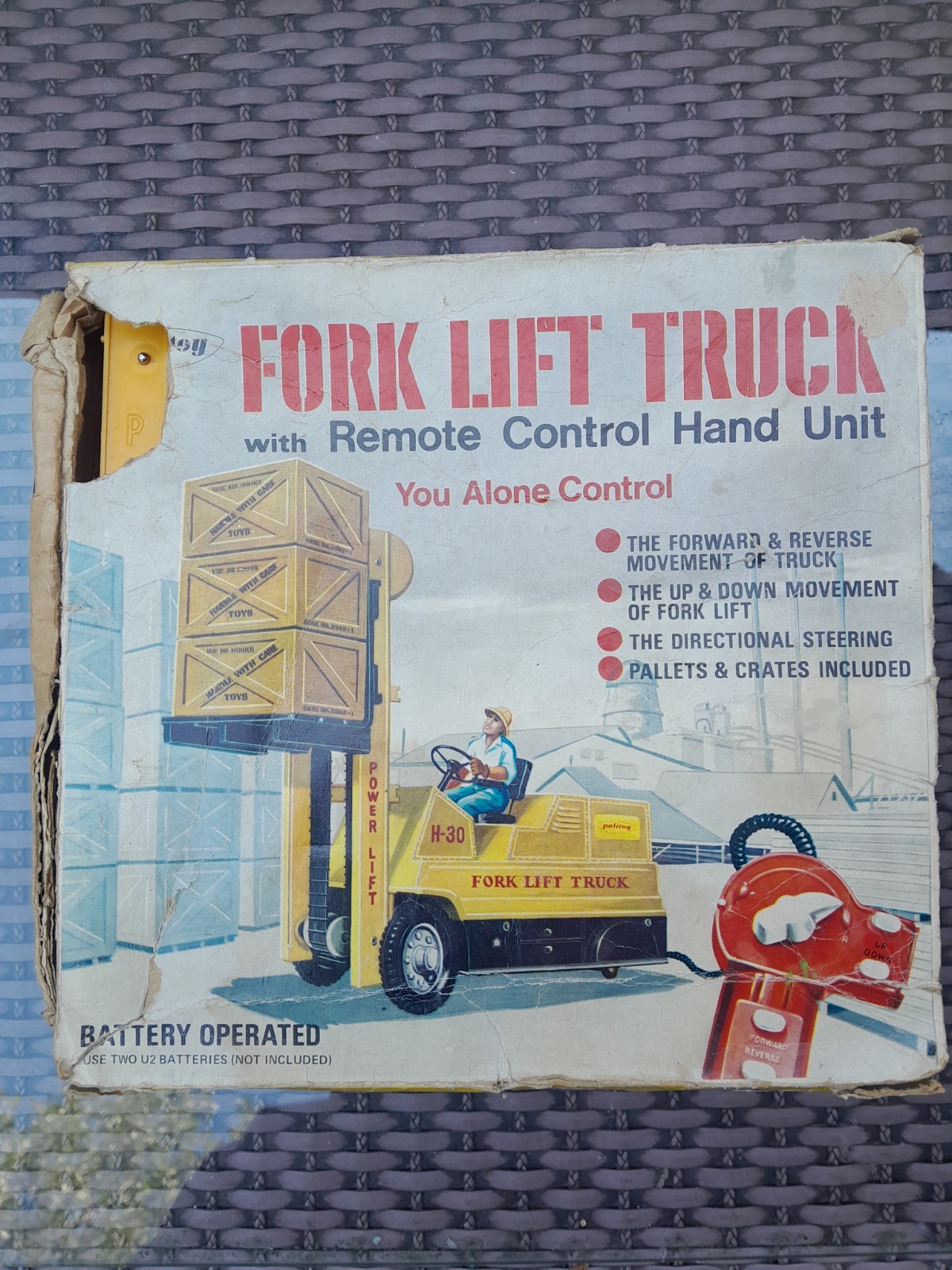 Vintage Palitoy Fork Lift Truck Remote Construction Vehicle Playset.