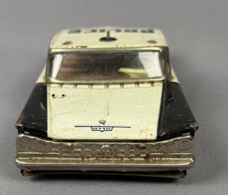 VTG 1959 Yonezowa Buick Police Car No. 7 Tin Litho Friction Toy Japan