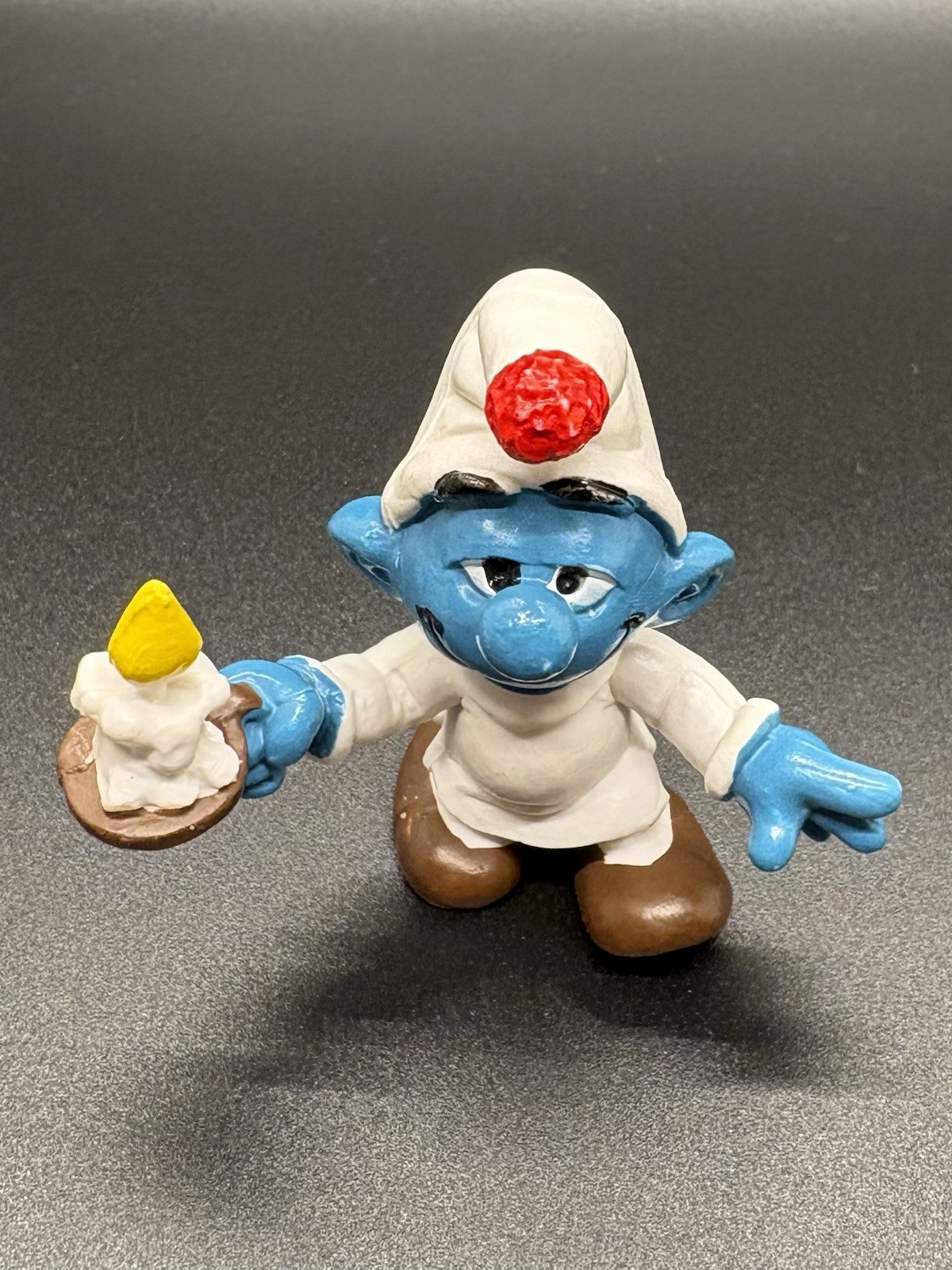 Vintage 1980 Schleich Smurf Bedtime with Candle Figurine Hong Kong Peyo W Berrie