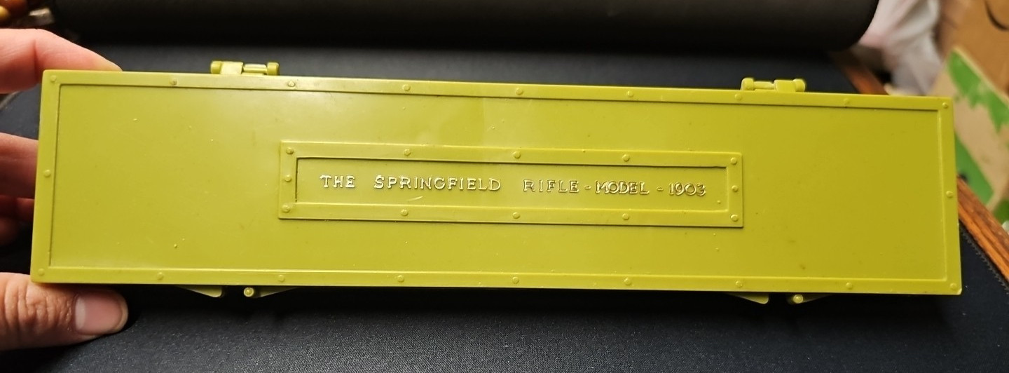 Marx Mini Toy Cap Gun Springfield Rifle Model 1903 (CASE ONLY) Green Vintage