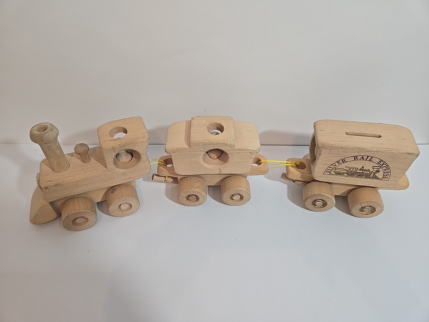 Oregon Wooden Toy Company Vintage 1971 Silver Rail Express Train 3 Piece Set