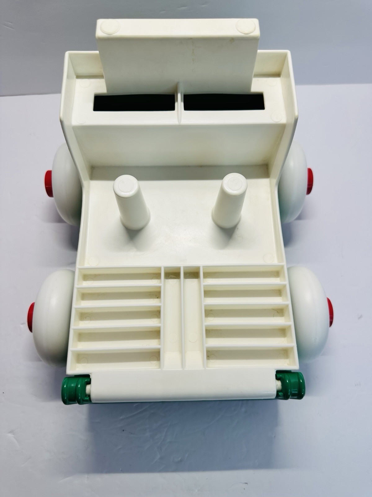 Vintage Johnson & Johnson Stack & Dump Truck & Shape Sorter Transporter Set