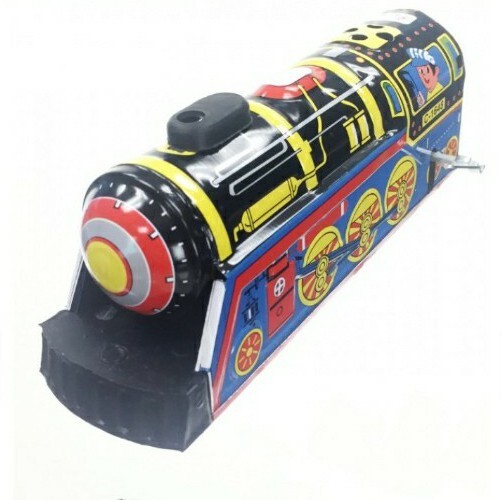 NEW Tin Toy treasures Reproduction Whistling Wind-up Overland Express Train 1960