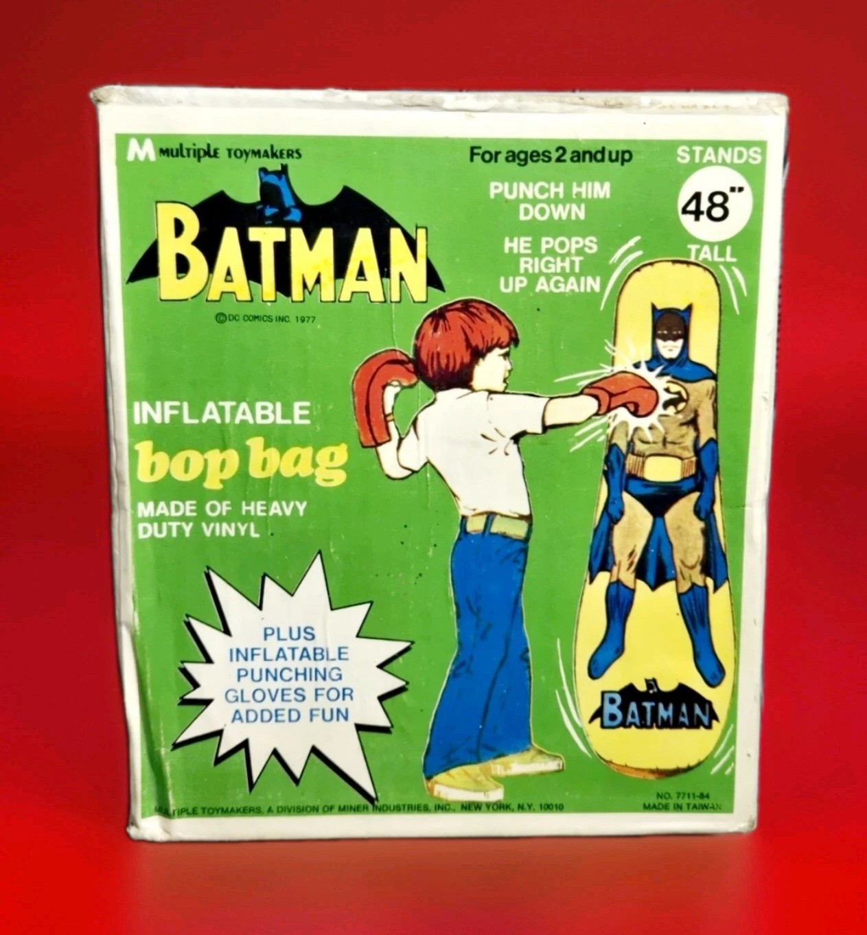 1977 “BATMAN” Orig. DC Comics MULTIPLE TOYMAKERS Inflatable “BOP BAG” BOX Only