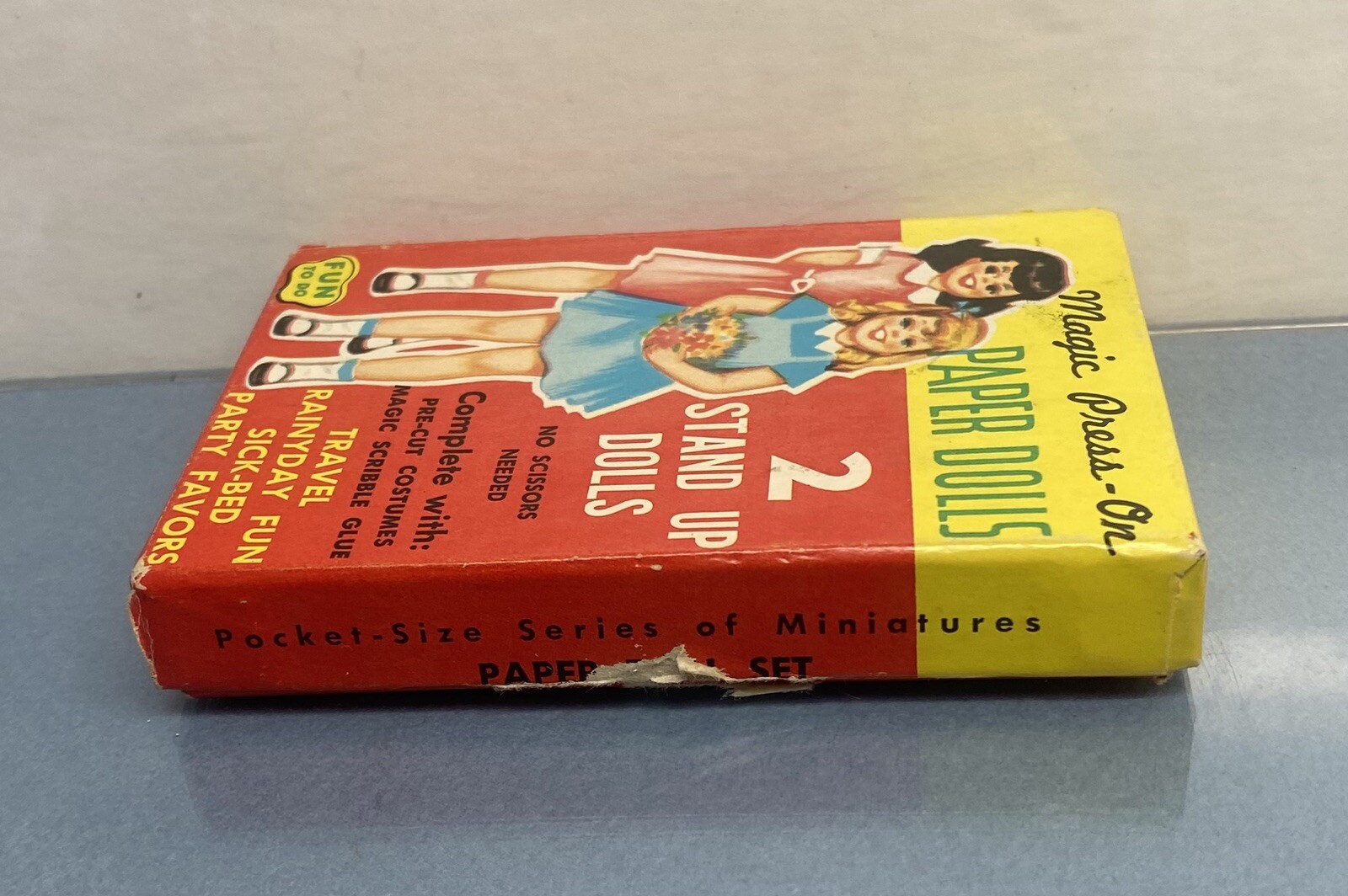 1950s Magic Press-On Paper Dolls Pocket Travel Size 2 Dolls Built Rite vintage