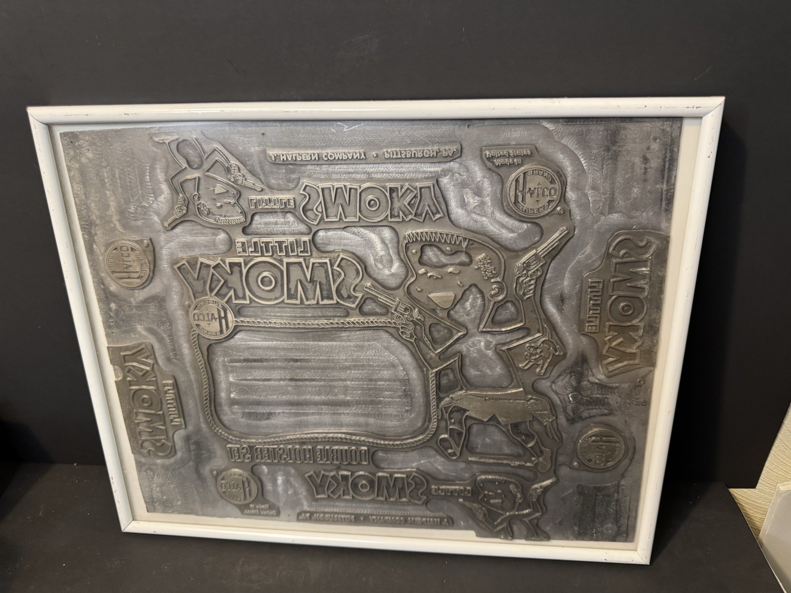 Vintage Toy Little Smoky Holster Set Printing Plate Halco Halpern Pittsburgh