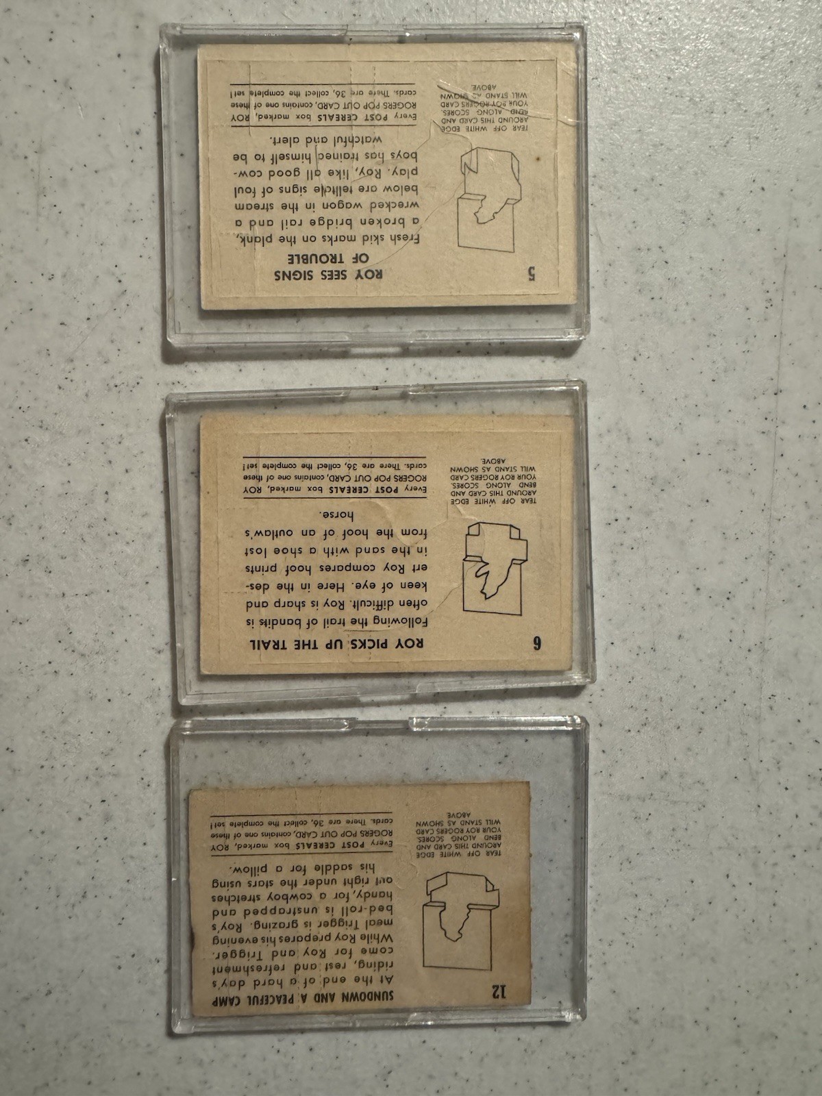 1952 Roy Rodgers Pop Out Card Lot of 3