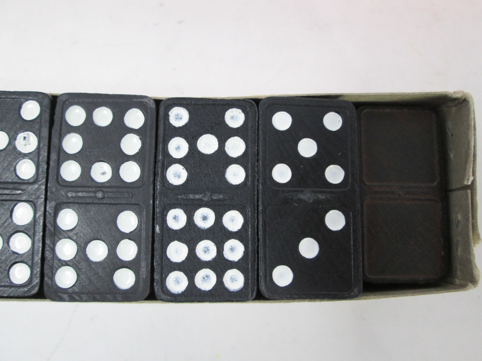 Vintage Double Nine Dominoes 2 Sets Jaymar Cardinal Black Wood n Plastic