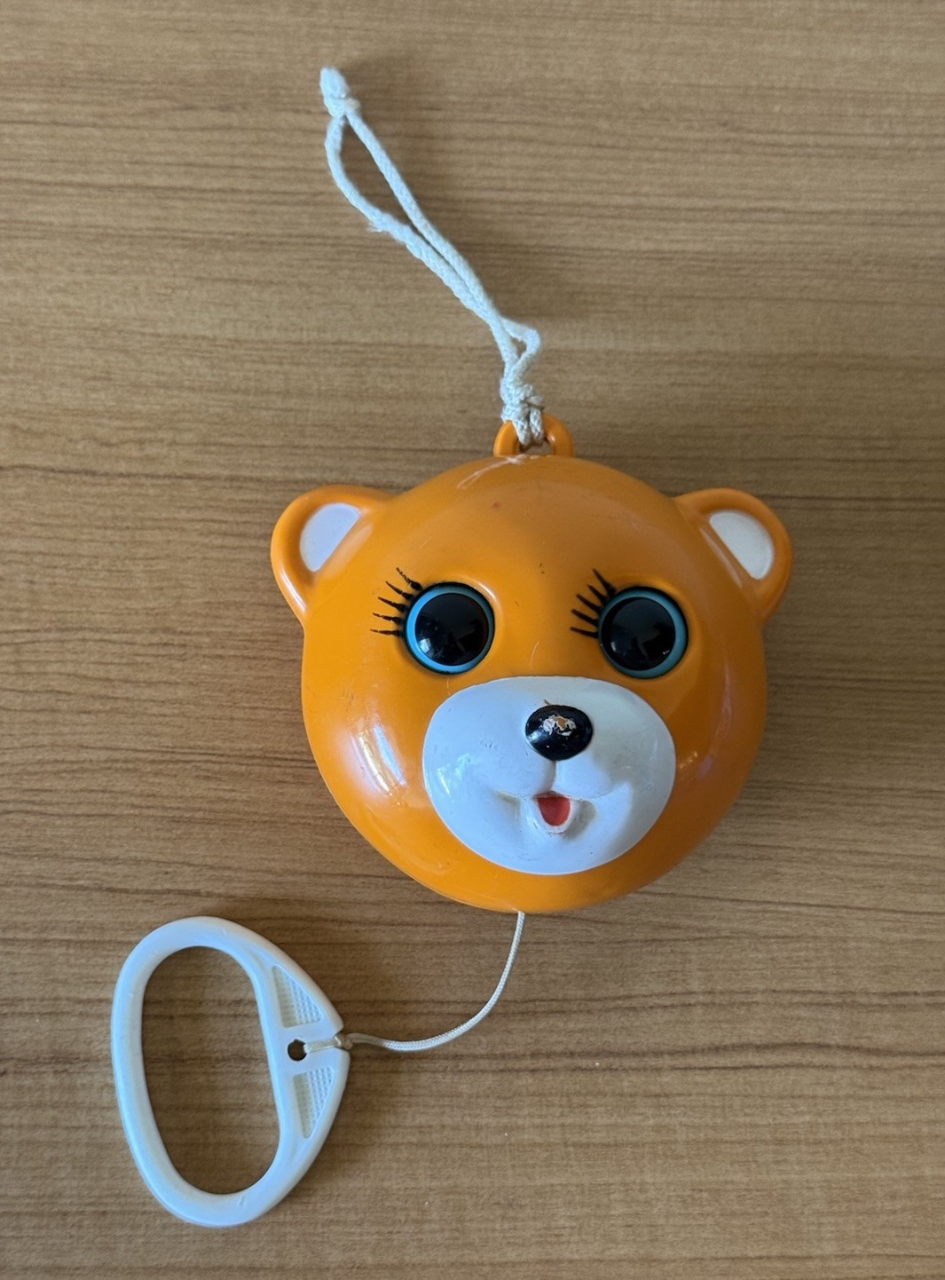 Sankyo Musical Pull-String Toy Vintage 70s Bear Face Twinkle Little Star Nursery