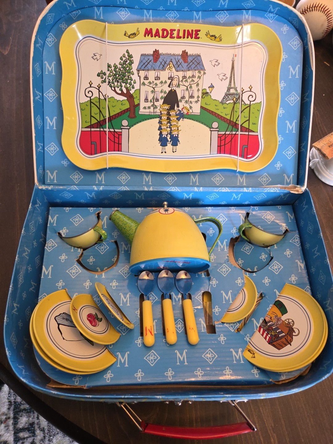 MADELINE TEA SET – METAL / TIN Spare Pieces Cups, Saucers Tea Pot Plates Spoon