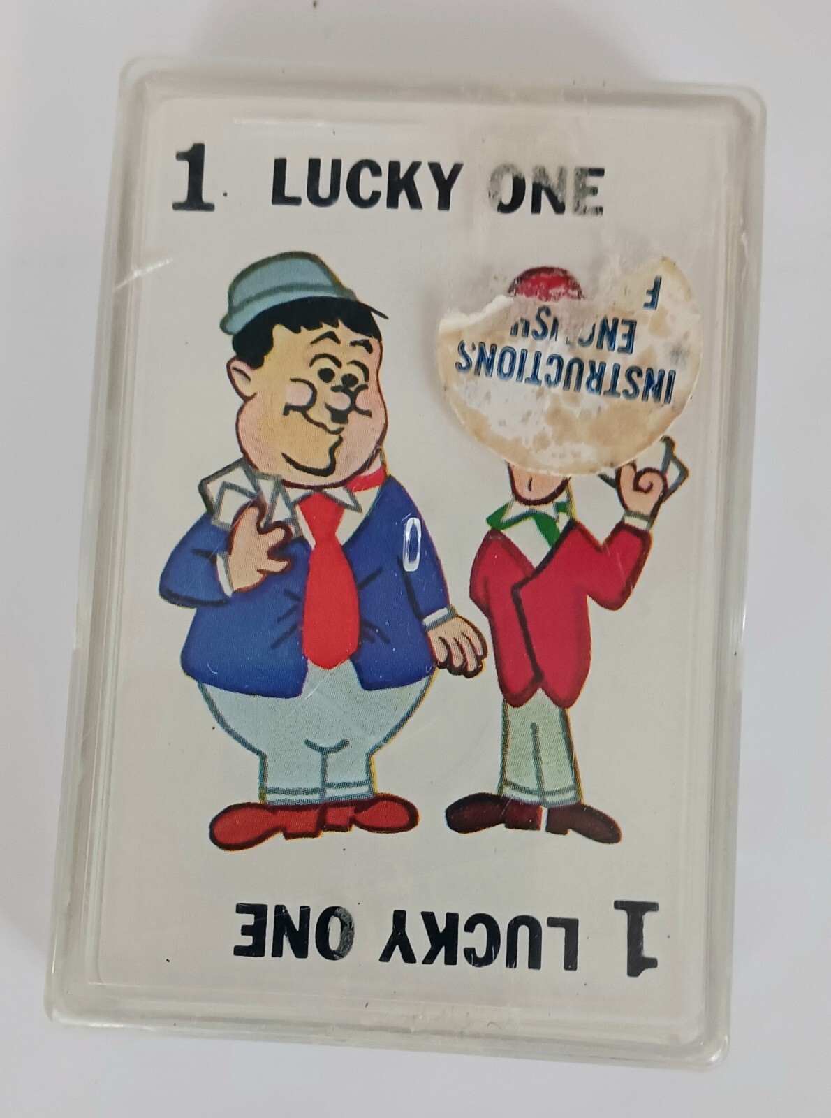 1972 Laurel And Hardy Card Game By Larry Harmon Edu cards Original Plastic Vtg.