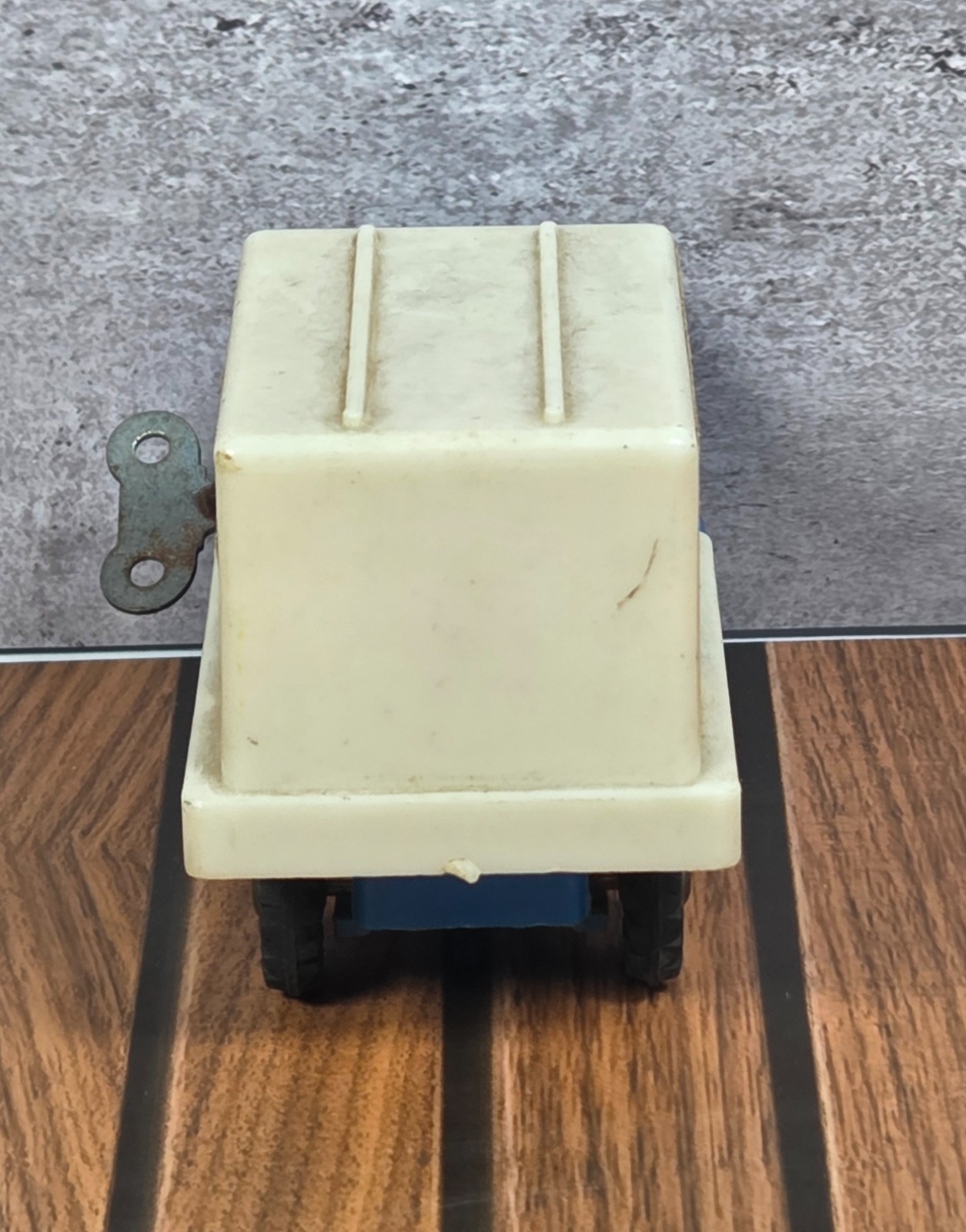 1970s Ryder Rental Truck Wind-Up Toy Made in Japan 4” Blue White Key