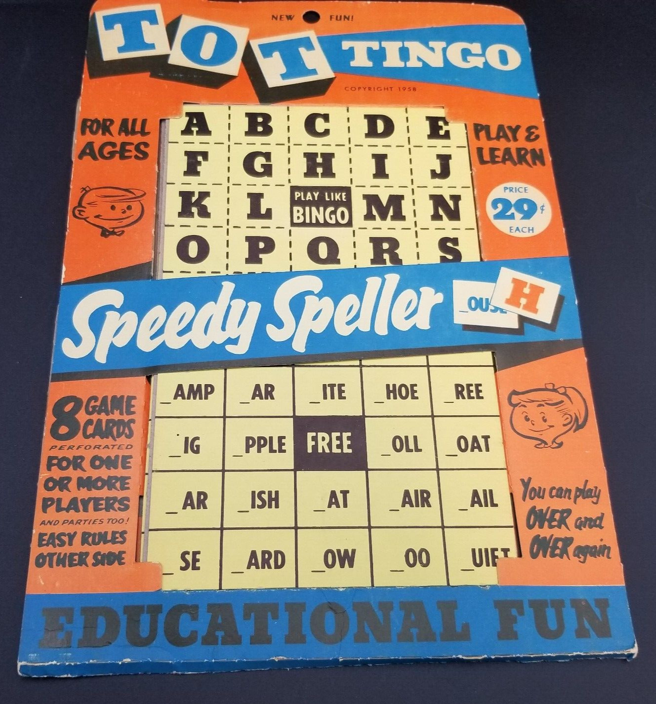 Vintage Rare Tot Tingo Speedy Speller Play & Learn Game For All Ages 1958-New