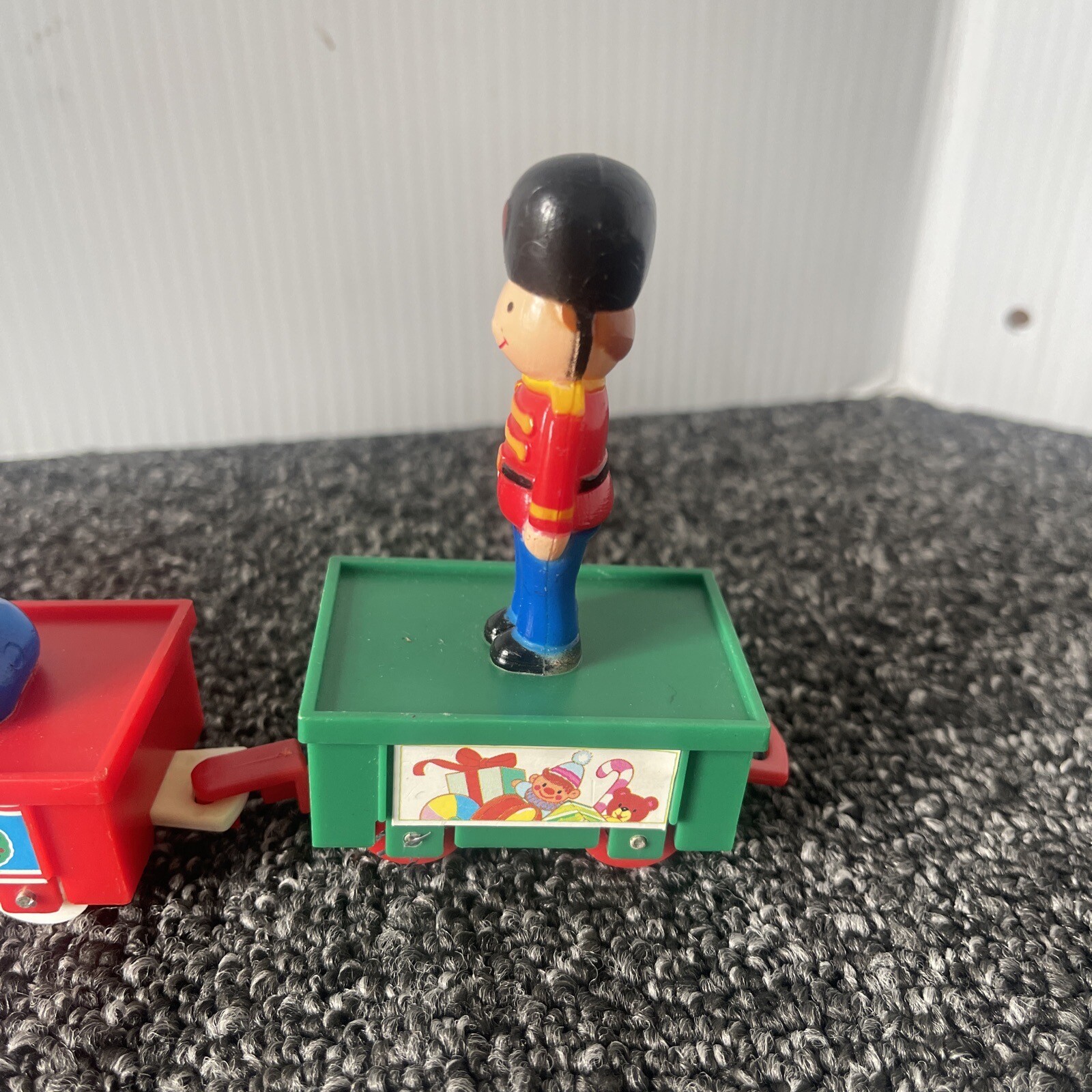 R. Dakin Co. Happy Christmas Mouse Wood Train Engine & Plastic Bear Boy Soldier