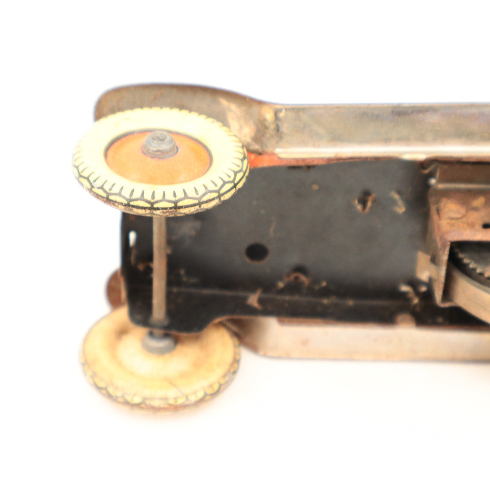 VTG Arnold Germany Tin Clockwork Fire Engine Toy w Fireman Driver 1930s